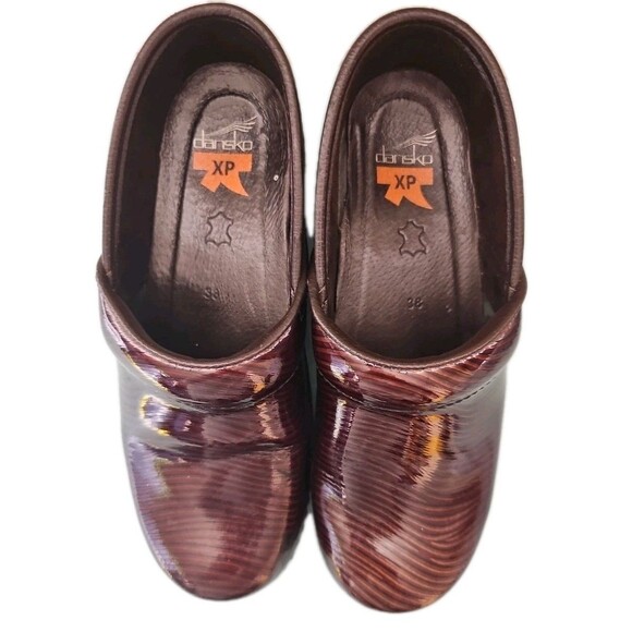 Dansko XP 2.0  Brown Black Swirl Wavy Clogs Size 38 - 7.5 Us - Picture 3 of 7